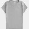 Ribbed Seamless Fabric Crew Top,Ribbed Seamless Fabric Crew Top