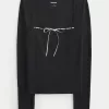 Ribbed Seamless Fabric Lace Trim Square-Neck Top,Ribbed Seamless Fabric Lace Trim Square-Neck Top