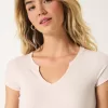 Ribbed Seamless Fabric Notch Neck Baby Tee,Ribbed Seamless Fabric Notch Neck Baby Tee