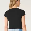 Ribbed Seamless Fabric Notch Neck Baby Tee,Ribbed Seamless Fabric Notch Neck Baby Tee
