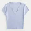 Ribbed Seamless Fabric Notch Neck Baby Tee,Ribbed Seamless Fabric Notch Neck Baby Tee