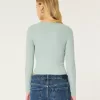 Ribbed Seamless Fabric Notch-Neck Top,Ribbed Seamless Fabric Notch-Neck Top Ribbed Seamless Fabric Notch-Neck Top,Ribbed Seamless Fabric Notch-Neck Top