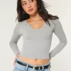 Ribbed Seamless Fabric Notch-Neck Top,Ribbed Seamless Fabric Notch-Neck Top Ribbed Seamless Fabric Notch-Neck Top,Ribbed Seamless Fabric Notch-Neck Top