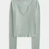 Ribbed Seamless Fabric Notch-Neck Top,Ribbed Seamless Fabric Notch-Neck Top Ribbed Seamless Fabric Notch-Neck Top,Ribbed Seamless Fabric Notch-Neck Top