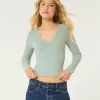Ribbed Seamless Fabric Notch-Neck Top,Ribbed Seamless Fabric Notch-Neck Top Ribbed Seamless Fabric Notch-Neck Top,Ribbed Seamless Fabric Notch-Neck Top