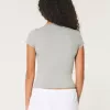 Ribbed Seamless Fabric Scoop Baby Tee,Ribbed Seamless Fabric Scoop Baby Tee