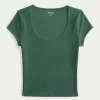 Ribbed Seamless Fabric Scoop Baby Tee,Ribbed Seamless Fabric Scoop Baby Tee