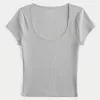 Ribbed Seamless Fabric Scoop Baby Tee,Ribbed Seamless Fabric Scoop Baby Tee