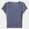 Ribbed Seamless Fabric Scoop Baby Tee,Ribbed Seamless Fabric Scoop Baby Tee