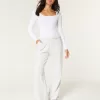 Ribbed Seamless Fabric Square-Neck Bodysuit,Ribbed Seamless Fabric Square-Neck Bodysuit