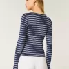 Ribbed Seamless Fabric Square-Neck Top,Ribbed Seamless Fabric Square-Neck Top
