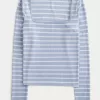 Ribbed Seamless Fabric Square-Neck Top,Ribbed Seamless Fabric Square-Neck Top