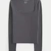 Ribbed Seamless Fabric Square-Neck Top,Ribbed Seamless Fabric Square-Neck Top