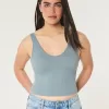 Ribbed Seamless Fabric V-Neck Tank,Ribbed Seamless Fabric V-Neck Tank