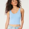 Ribbed Seamless Fabric V-Neck Tank,Ribbed Seamless Fabric V-Neck Tank