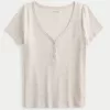 Ribbed Short-Sleeve Icon Henley,Ribbed Short-Sleeve Icon Henley