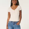 Ribbed Short-Sleeve Icon Henley,Ribbed Short-Sleeve Icon Henley