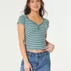 Ribbed Short-Sleeve Icon Henley,Ribbed Short-Sleeve Icon Henley