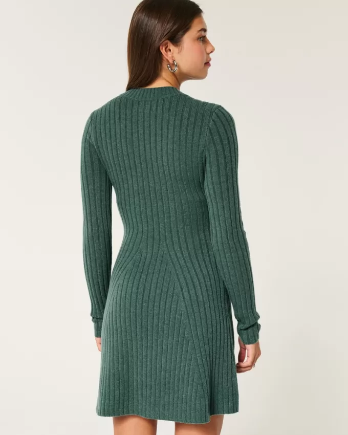 Ribbed Skater Mini Sweater Dress,Ribbed Skater Mini Sweater Dress Ribbed Skater Mini Sweater Dress,Ribbed Skater Mini Sweater Dress