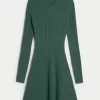 Ribbed Skater Mini Sweater Dress,Ribbed Skater Mini Sweater Dress Ribbed Skater Mini Sweater Dress,Ribbed Skater Mini Sweater Dress