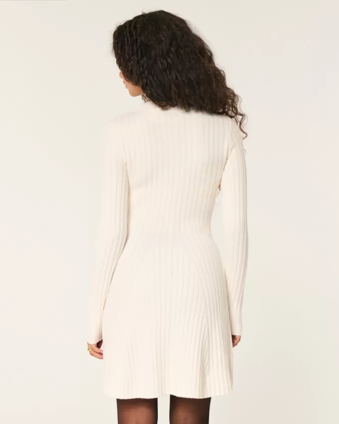 Ribbed Skater Mini Sweater Dress,Ribbed Skater Mini Sweater Dress Ribbed Skater Mini Sweater Dress,Ribbed Skater Mini Sweater Dress