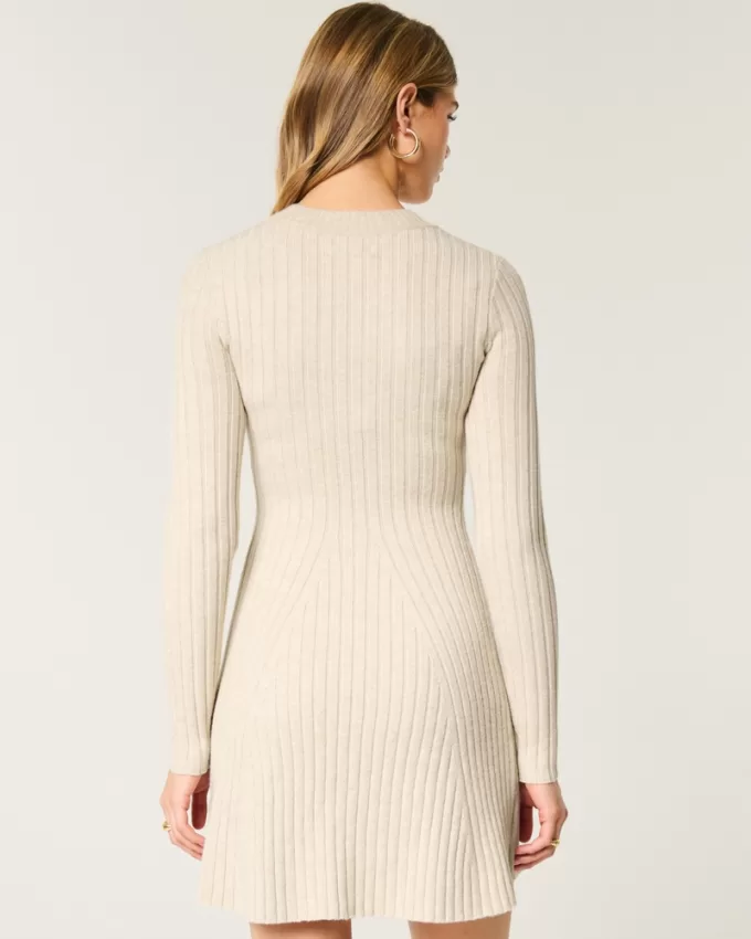 Ribbed Skater Mini Sweater Dress,Ribbed Skater Mini Sweater Dress Ribbed Skater Mini Sweater Dress,Ribbed Skater Mini Sweater Dress