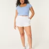Ribbed Square-Neck Baby Tee,Ribbed Square-Neck Baby Tee