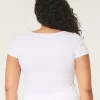 Ribbed Square-Neck Baby Tee,Ribbed Square-Neck Baby Tee Ribbed Square-Neck Baby Tee,Ribbed Square-Neck Baby Tee