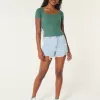 Ribbed Square-Neck Baby Tee,Ribbed Square-Neck Baby Tee