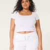 Ribbed Square-Neck Baby Tee,Ribbed Square-Neck Baby Tee Ribbed Square-Neck Baby Tee,Ribbed Square-Neck Baby Tee