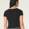 Ribbed Square-Neck Baby Tee,Ribbed Square-Neck Baby Tee Ribbed Square-Neck Baby Tee,Ribbed Square-Neck Baby Tee