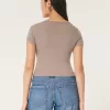 Ribbed Square-Neck Baby Tee,Ribbed Square-Neck Baby Tee Ribbed Square-Neck Baby Tee,Ribbed Square-Neck Baby Tee