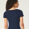 Ribbed Square-Neck Baby Tee,Ribbed Square-Neck Baby Tee Ribbed Square-Neck Baby Tee,Ribbed Square-Neck Baby Tee
