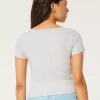 Ribbed Square-Neck Baby Tee,Ribbed Square-Neck Baby Tee Ribbed Square-Neck Baby Tee,Ribbed Square-Neck Baby Tee