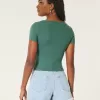 Ribbed Square-Neck Baby Tee,Ribbed Square-Neck Baby Tee