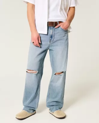 Ripped Medium Wash Baggy Jeans,Ripped Medium Wash Baggy Jeans Ripped Medium Wash Baggy Jeans,Ripped Medium Wash Baggy Jeans