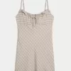 Ruffle Neckline Slip Mini Dress,Ruffle Neckline Slip Mini Dress
