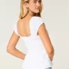 Ruffle Trim Poplin Blouse,Ruffle Trim Poplin Blouse