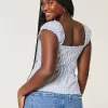 Ruffle Trim Poplin Blouse,Ruffle Trim Poplin Blouse