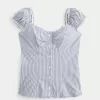 Ruffle Trim Poplin Blouse,Ruffle Trim Poplin Blouse