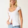 Ruffle Trim Poplin Blouse,Ruffle Trim Poplin Blouse