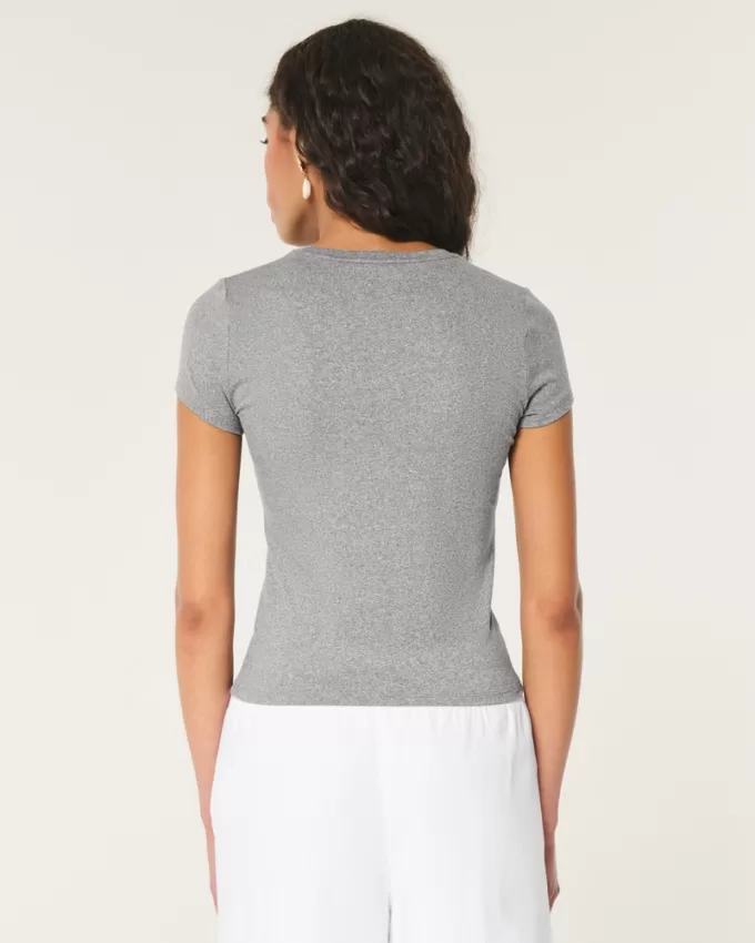 Seamless Fabric Longline Crew Baby Tee,Seamless Fabric Longline Crew Baby Tee