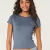 Seamless Fabric Longline Crew Baby Tee,Seamless Fabric Longline Crew Baby Tee