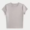 Seamless Fabric Longline Crew Baby Tee,Seamless Fabric Longline Crew Baby Tee