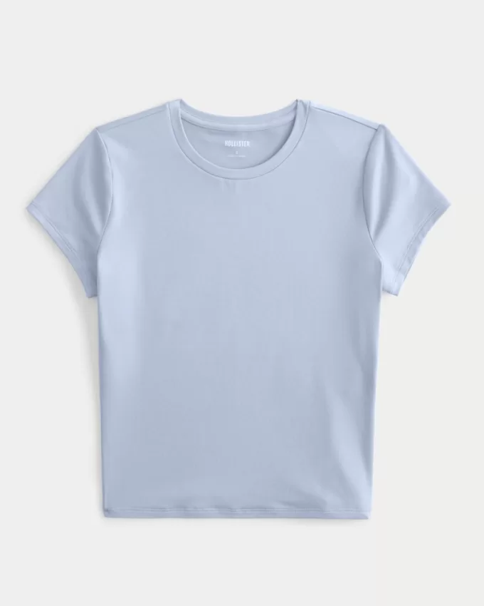 Seamless Fabric Longline Crew Baby Tee,Seamless Fabric Longline Crew Baby Tee