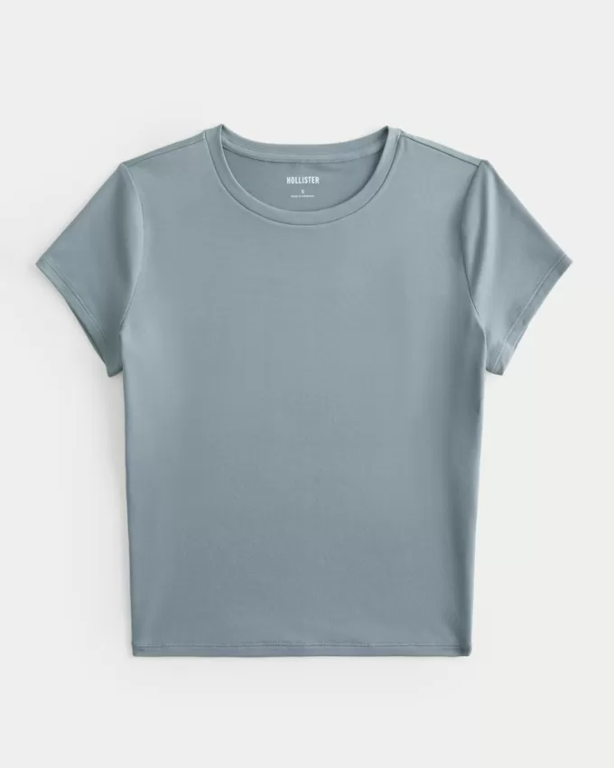 Seamless Fabric Longline Crew Baby Tee,Seamless Fabric Longline Crew Baby Tee
