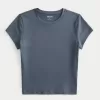 Seamless Fabric Longline Crew Baby Tee,Seamless Fabric Longline Crew Baby Tee