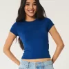 Seamless Fabric Longline Crew Baby Tee,Seamless Fabric Longline Crew Baby Tee