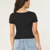 Seamless Fabric Square-Neck Baby Tee,Seamless Fabric Square-Neck Baby Tee