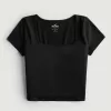 Seamless Fabric Square-Neck Baby Tee,Seamless Fabric Square-Neck Baby Tee